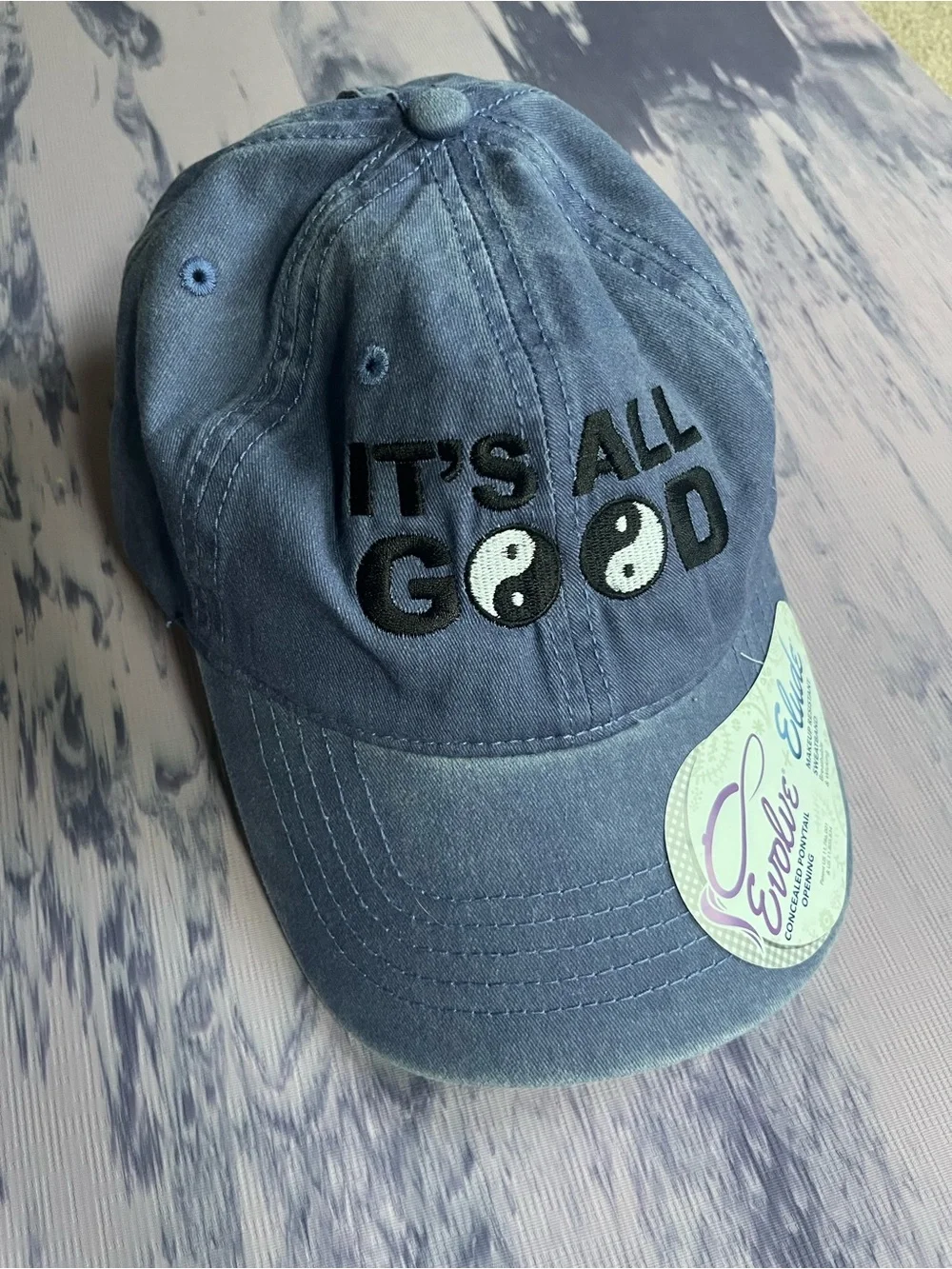 Purple Yin Yang Baseball Cap Floral Hat